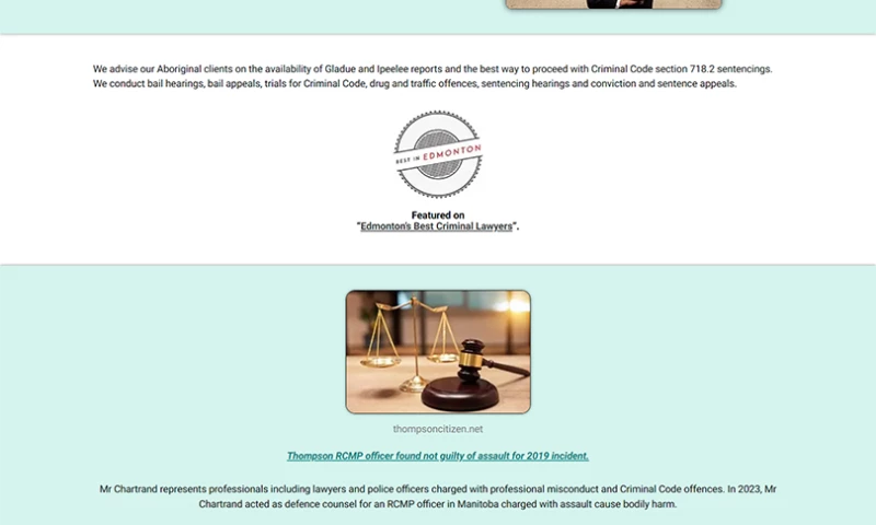 Light Touch Technologies - Custom Web Design For Chartrand Law Office - Edmonton, Alberta