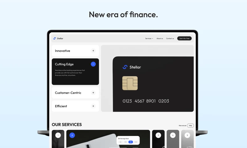 Stellar - Financial Modern Website UI Design