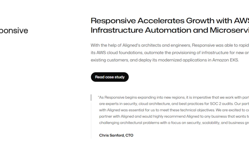 Aligned Software Solutions - Responsive.ai AWS Infrastructure Improvement