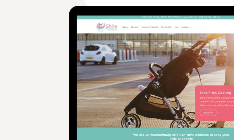 The Little Logo Lab - Shire Pram Cleaning Redesign