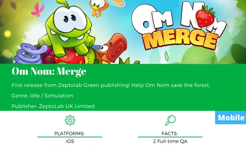 SnoopGame QA - Om Nom: Merge