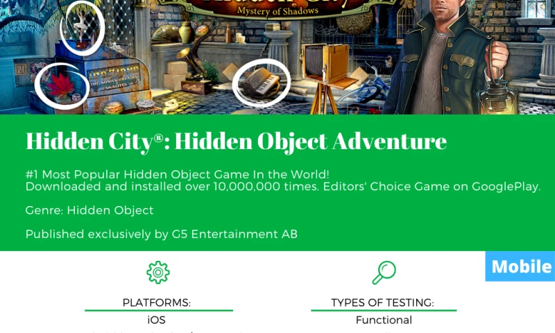 SnoopGame QA - Hidden City®: Hidden Object Adventure