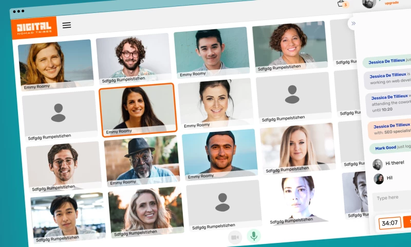 Web app design for Digital Nomads community
