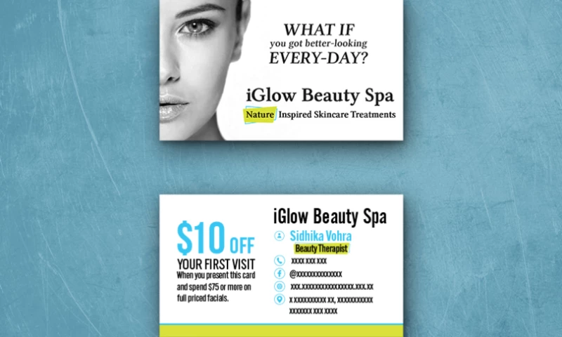 TechUptodate - iGlow Beauty Spa | Business card Design