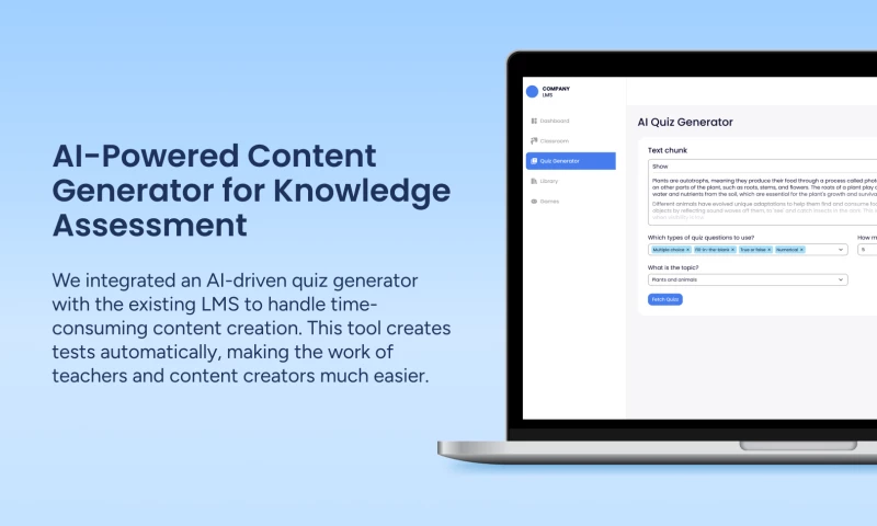 AI-powered content generator for knowledge assessment
