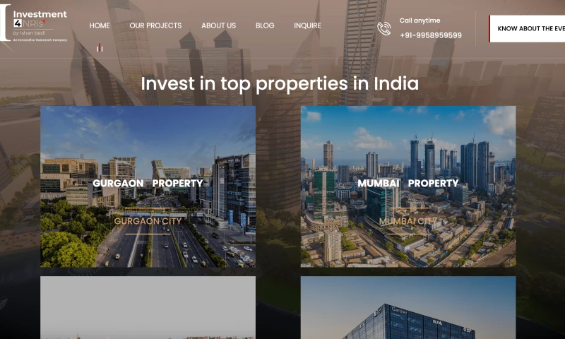 Investments 4 NRIs - Real Estate Website Design - Dubai