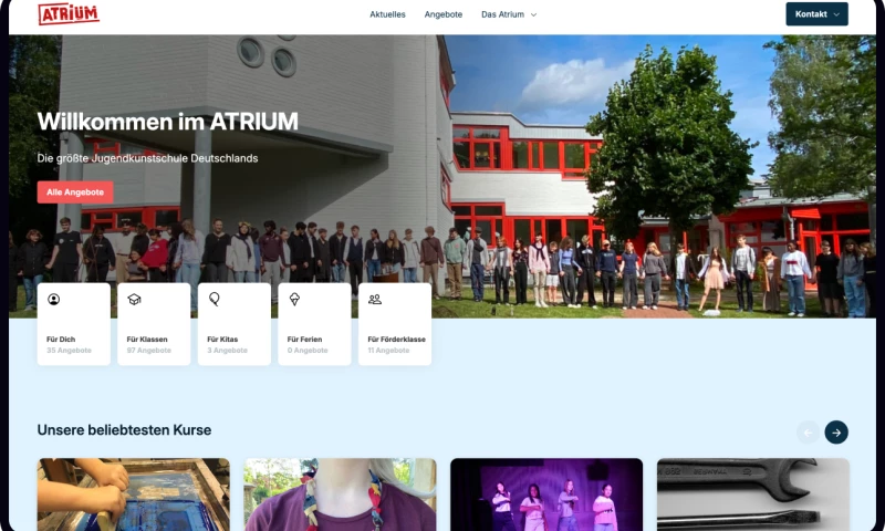 A digital booking system for creative courses