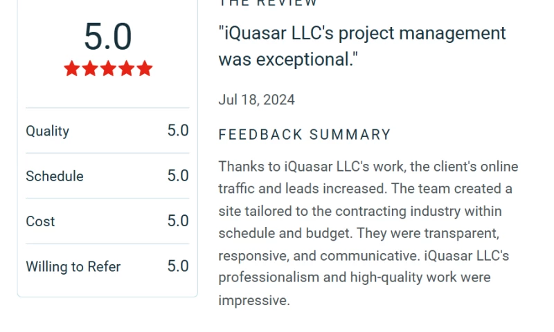 iQuasar - Web Dev & Design & SEO for Surveillance Device Contractor