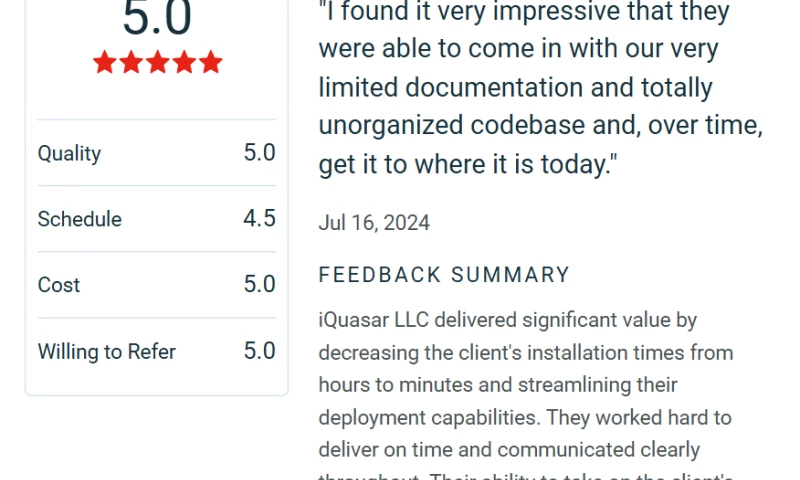 iQuasar - Custom Software Development for IT Services Company