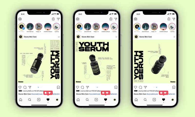 death by typography - Ozone — Visual Language for Modern Skincare