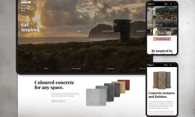 PeterFell branding, website, magazine ads