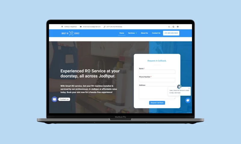 Insanity Saint Designs - Website Development Project done for a R.O. Servicing Company