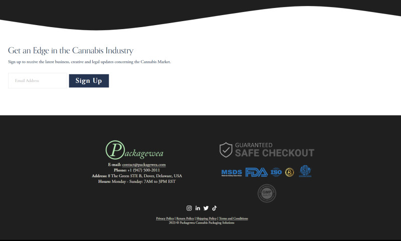 ChadWorks - Cannabis Packaging Company Website