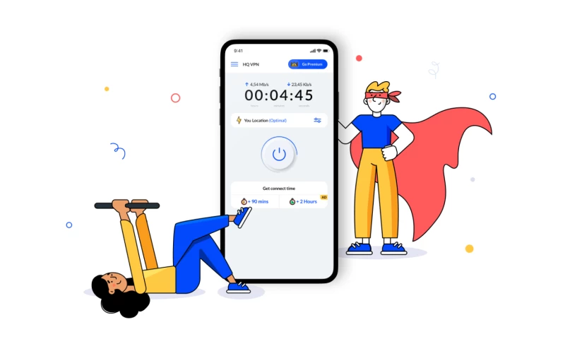 Lepshey - UI/UX design for Mobile App HQ VPN