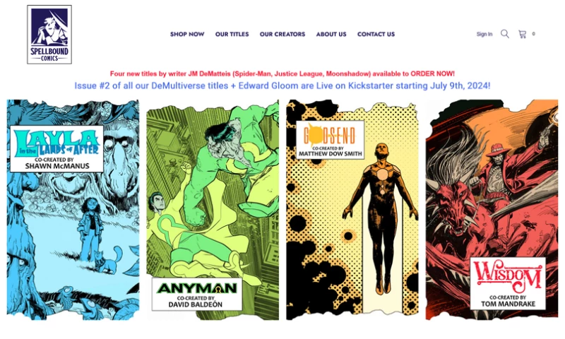 Spellbound Comics New Website Launch
