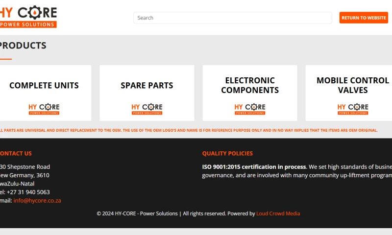 Loud Crowd Media - Hy Core Products Online Product Catalogue