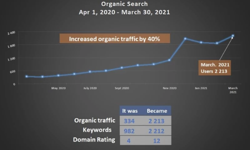Netrocket - Increased the organic traffic of an online fabric