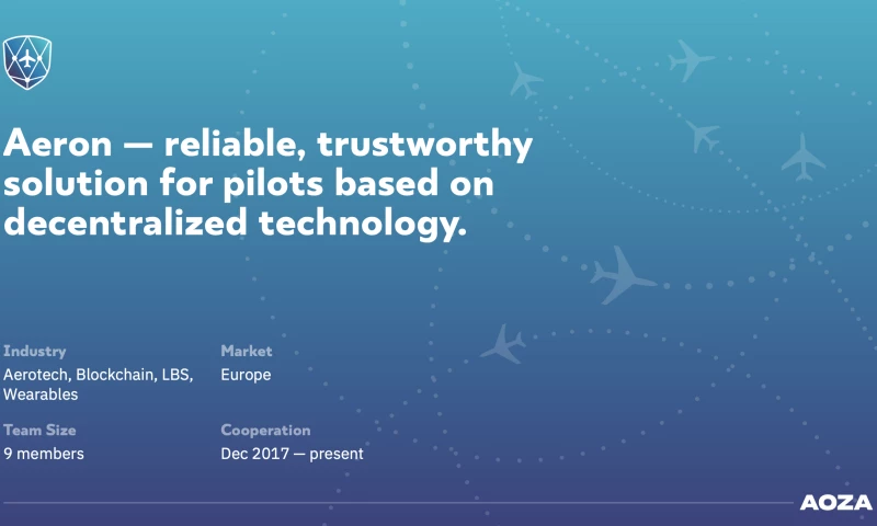 Aoza Tech - Aeron — reliable, trustworthy solution for pilots based on decentralized technology.
