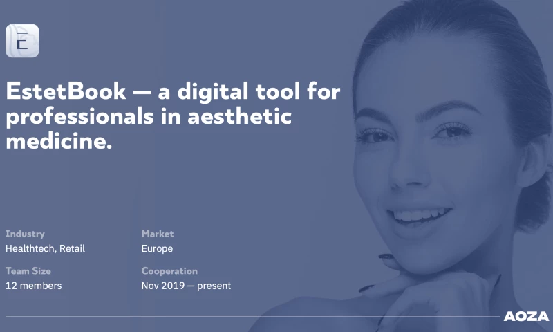 Aoza Tech - EstetBook — a digital tool for professionals in aesthetic medicine.