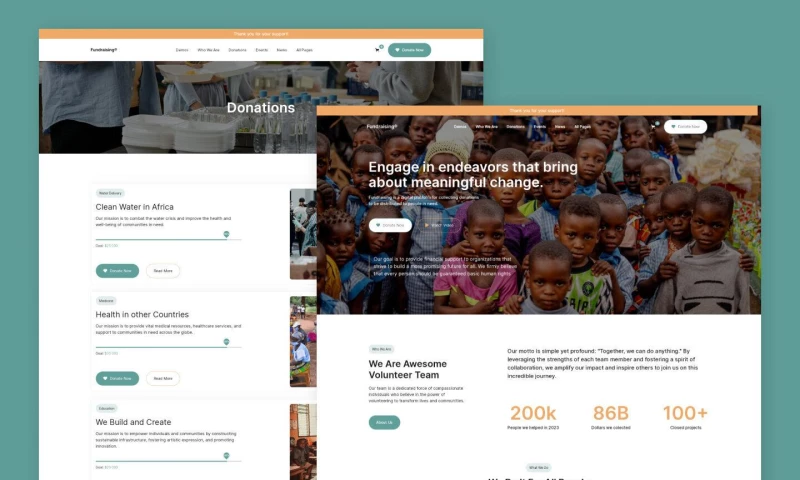 wcopilot - Fundraising - Nonprofit Fundraising Charity Website Template
