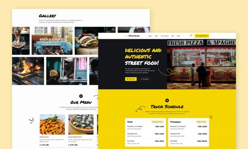 wcopilot - MealMover - Food Truck and Restaurant Website Template