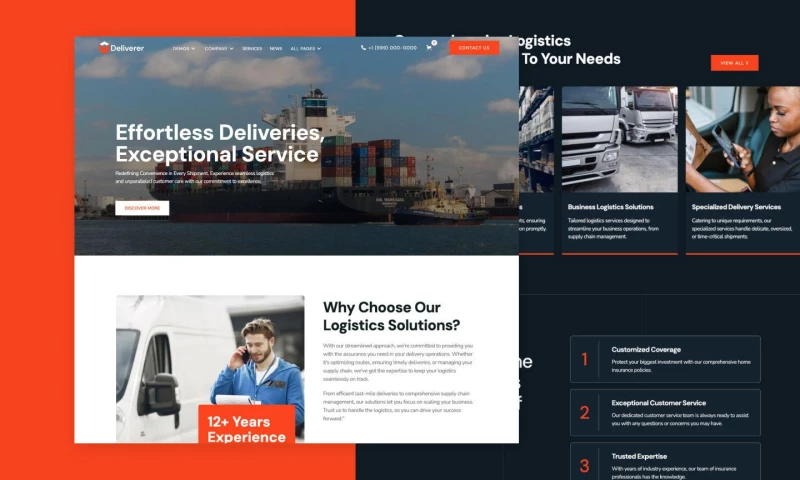 wcopilot - Deliverer - Transportation, Cargo and Logistics Website Template