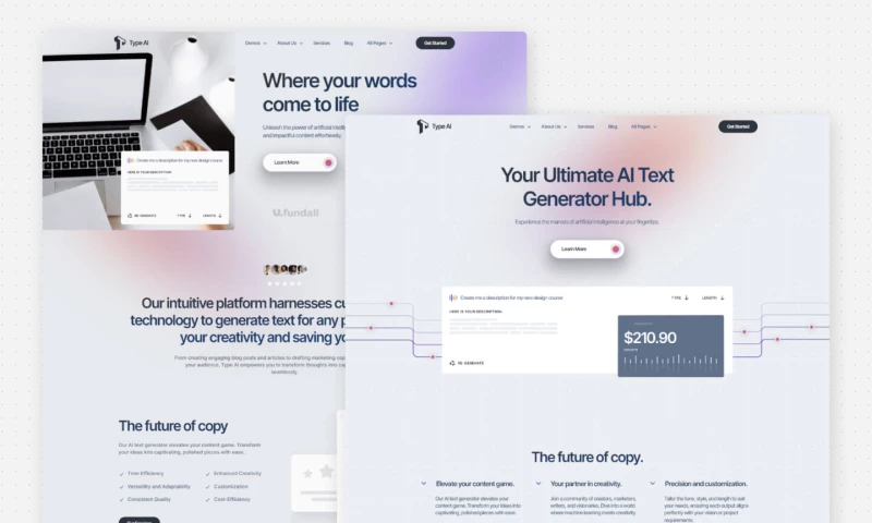 wcopilot - Type AI - Artificial Intelligence Website Template