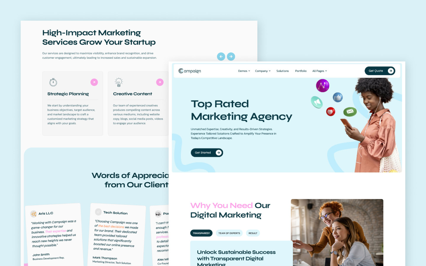 Campaign - Digital Marketing Agency Website Template | Web Design