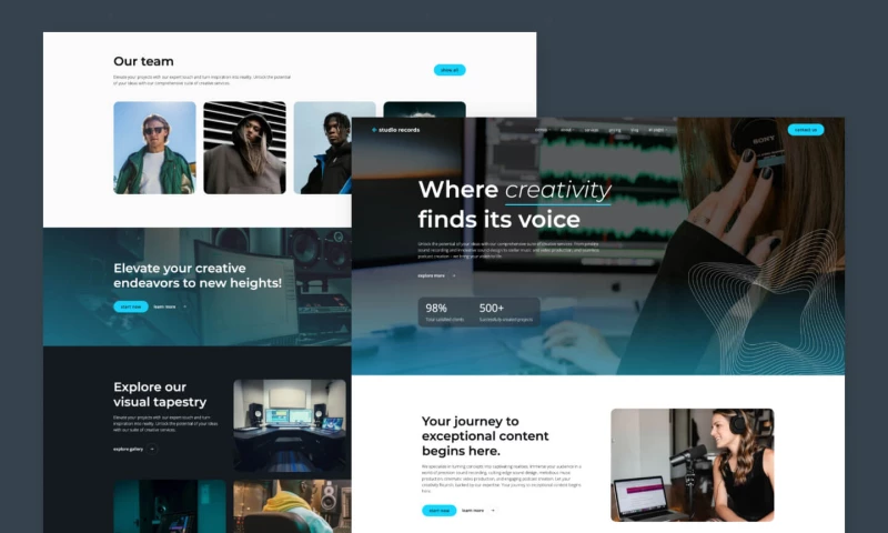 wcopilot - Studio Records - Video Recording and Audio Production Website Template