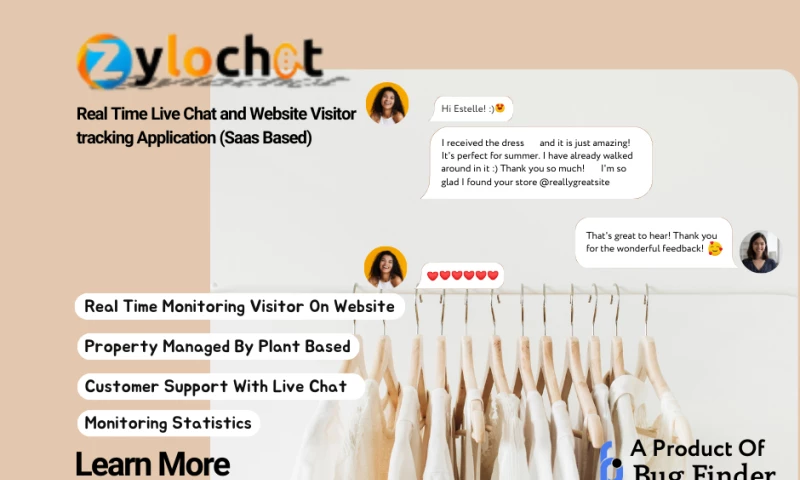 Bug Finder - ZyloChat - Real Time Live Chat and Website Visitor tracking Application (Saas Based)