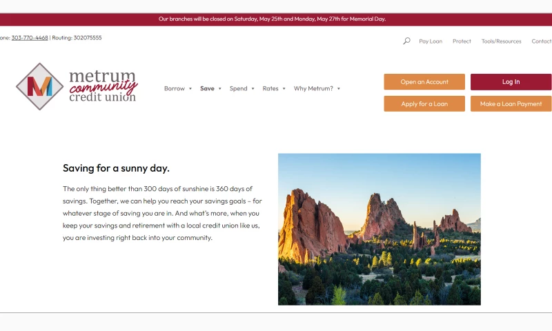 38th & Kip Studio - Metrum Community Credit Union Website Headlines and Copy