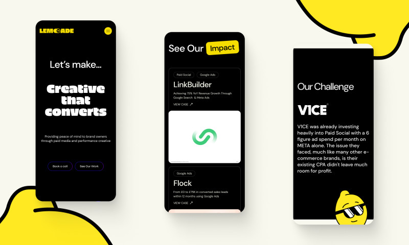 Visions Design - Lemonade branding and website