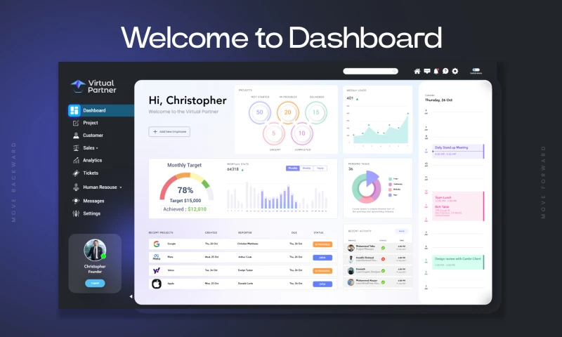 Aqua Design Works - Virtual Project Management System UI/UX Design