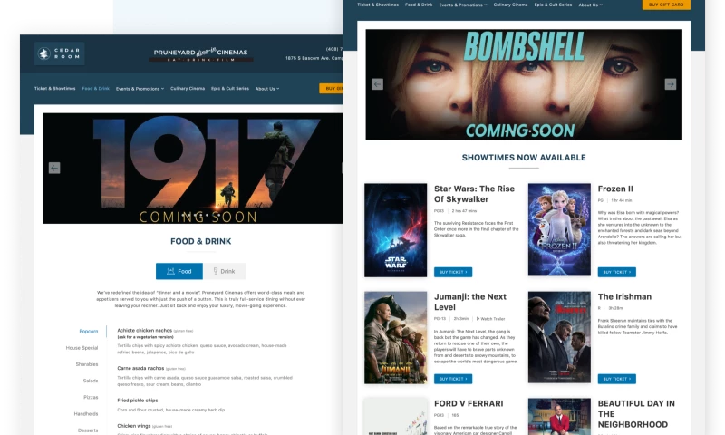 Refact - Custom online ticketing solution for Pruneyard Cinema