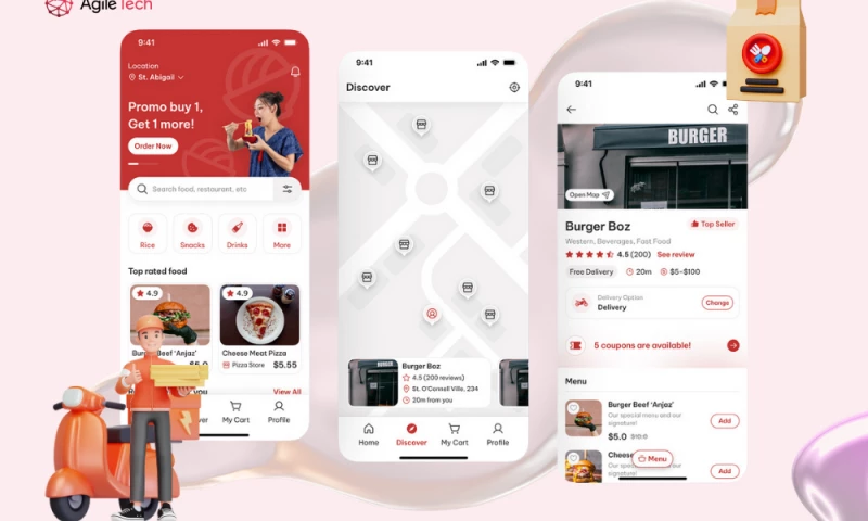 AgileTech - User Retention Surges by 75% in Innovative On-Demand Food Delivery App