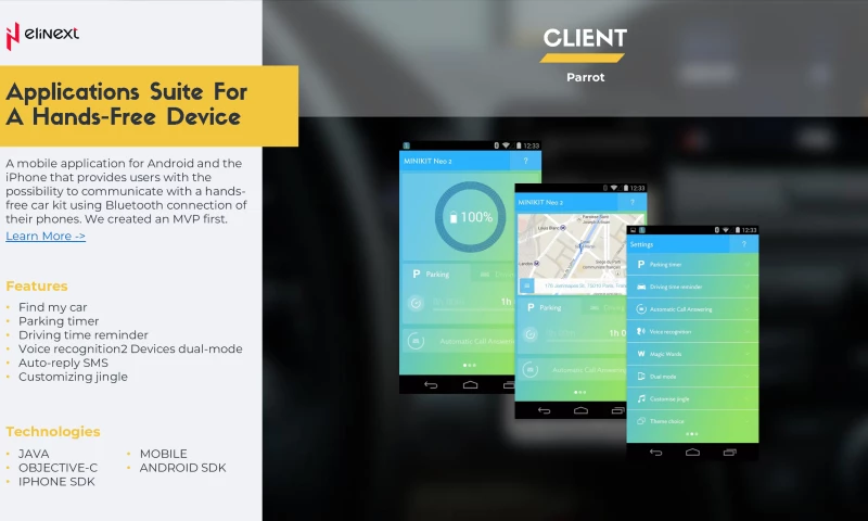 Elinext - Applications Suite For A Hands-Free Device