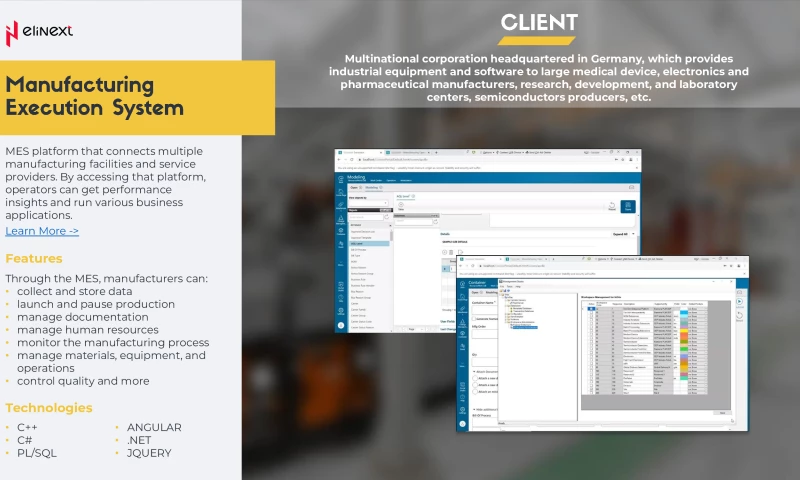 Elinext - Manufacturing Execution System