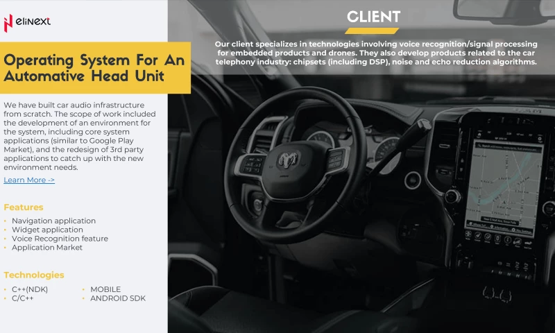 Elinext - Operating System For An Automative Head Unit