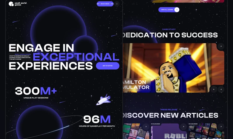 Obriy Design Buro - Small World Games. UX/UI for the website