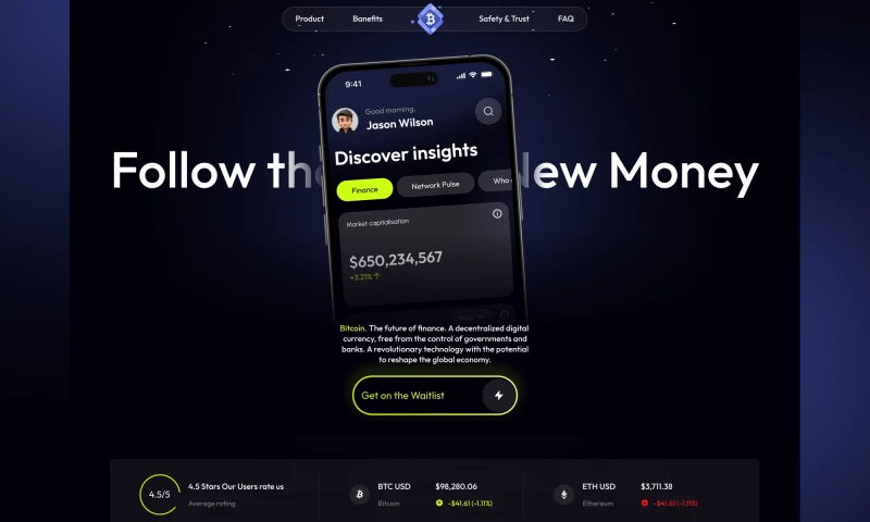Bitcoin Canvas App with Tablet Adaptation, Logo, and Informational Website
