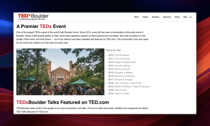 Twyne - TEDxBoulder Framer Site