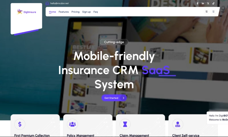 DigitInsure CRM Webiste