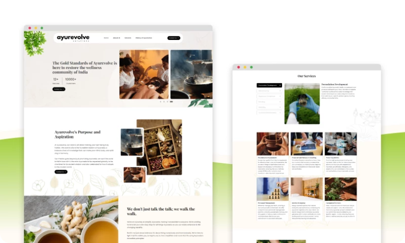 The Dezine - Ayurevolve Website