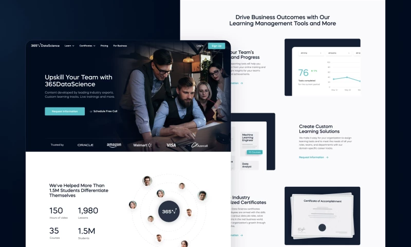 Greensighter - 365datascience - website redesign of an e-learning SaaS platform