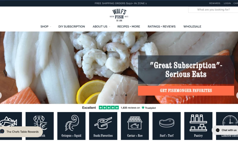 Gapstow - Wulf's Fish - Shopify Web Development and Management