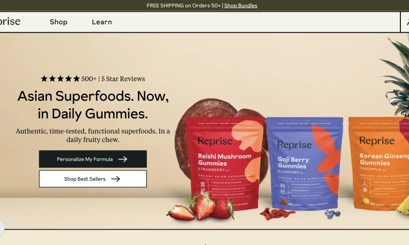 Gapstow - Reprise - Custom Quiz and Shopify Store for Supplement Brand