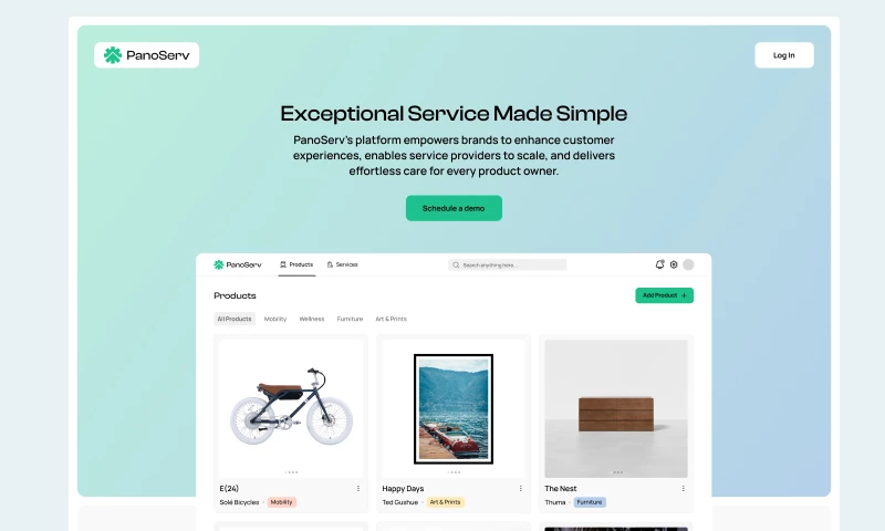 Ash Studio - UI/UX & Landing Page Design for Panoserv