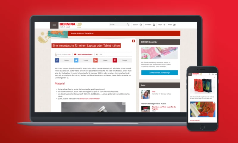 BERNINA – long-lasting sewing machines and long-lasting partnership