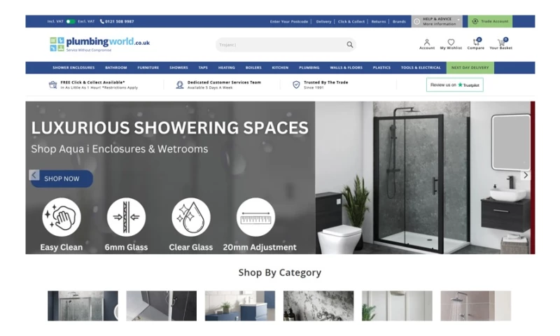 Plumbing World eCommerce website design & development