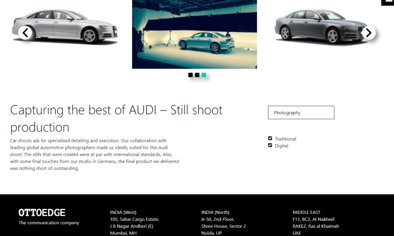 Ottoedge Services - Capturing the best of AUDI – Still shoot production